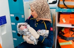 Ambulansta dünyaya merhaba dediler